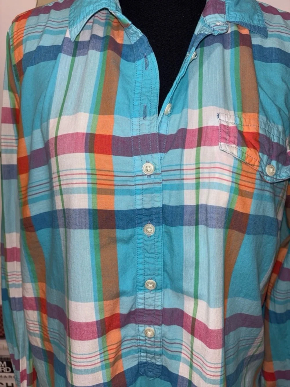 J. Crew Turquoise Plaid Button-Down Shirt